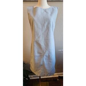Lilla P Soft Seamed Back Zip Jumper Dress Women Size M Pale Blue Looks like Wool